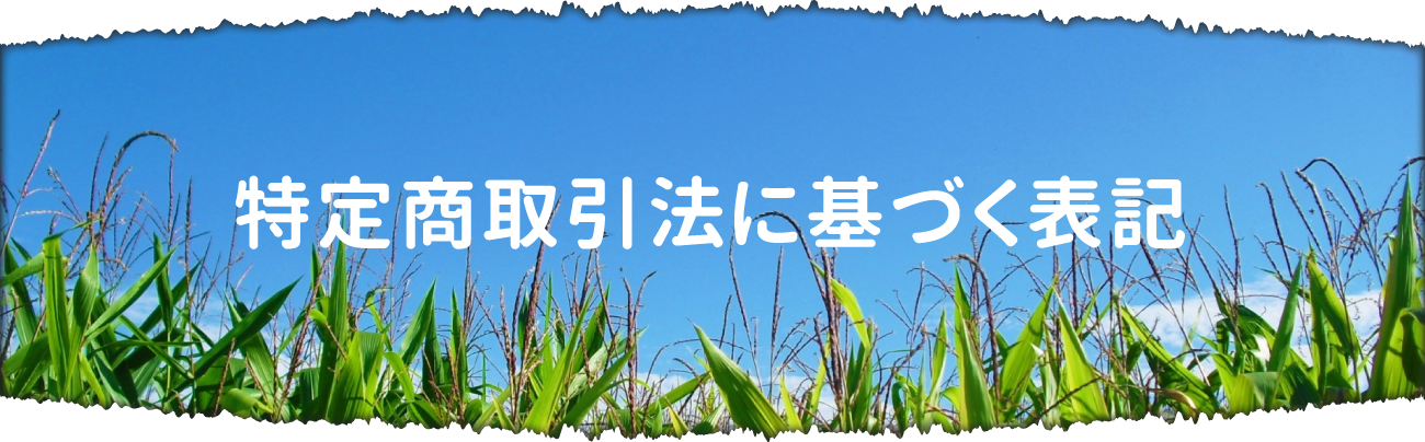 特定商取引法に基づく表記